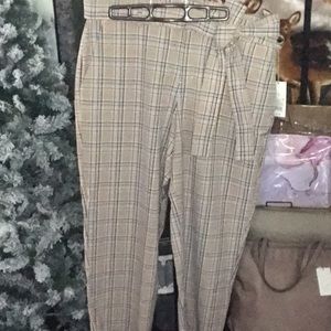 A New Day Brown/blue/orange Plaid Capri size 14